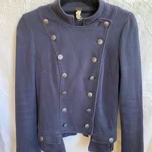 Free People Navy military style jacket